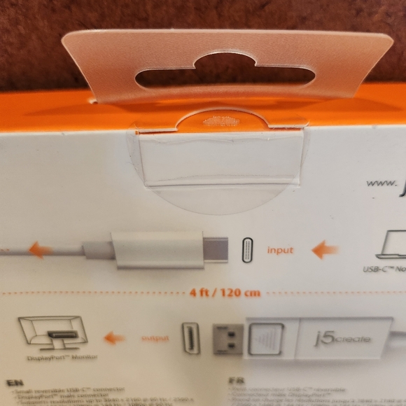 j5Create USB Type-C to 4K/60 Ultra HD DisplayPort Cable JCA141 4 ft. Cable NEW - Picture 4 of 7